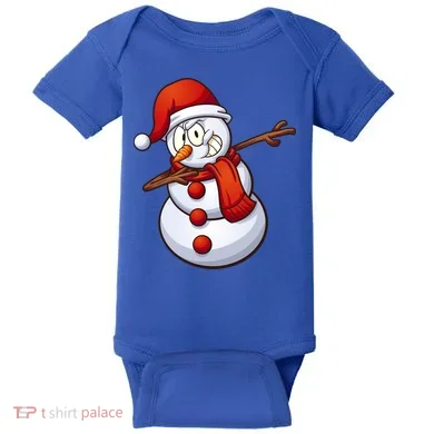 Dabbing Snowman Baby Bodysuit