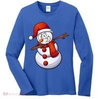 Dabbing Snowman Women's Long Sleeve Shirt thumb 0