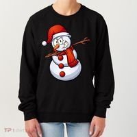 Dabbing Snowman Santa Hat Christmas Women's Sweatshirt thumb 0
