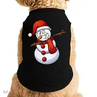 Dabbing Snowman Santa Hat Christmas Doggie Tank thumb 0