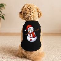 Dabbing Snowman Santa Hat Christmas Doggie Tank thumb 2