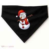 Dabbing Snowman Santa Hat Christmas USA-Made Doggie Bandana thumb 0