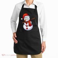 Dabbing Snowman Santa Hat Christmas Apron thumb 2