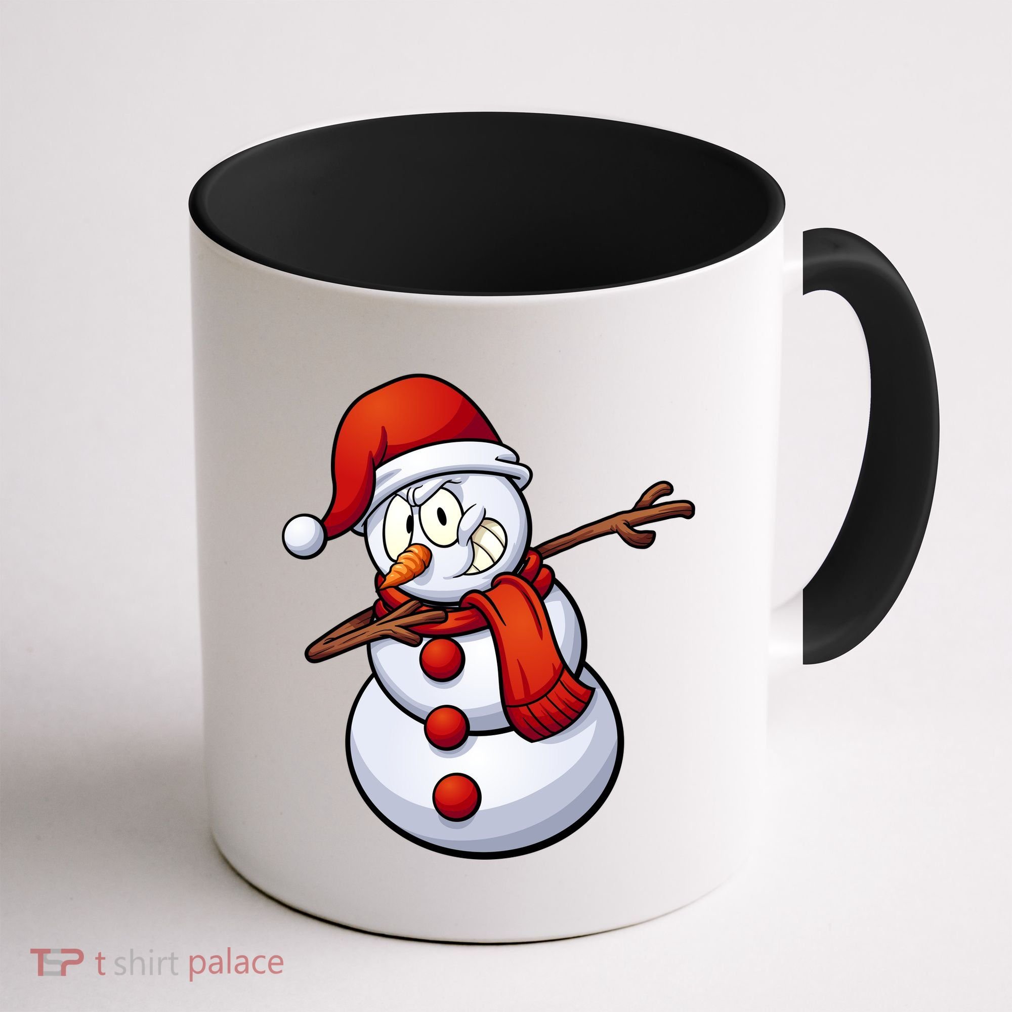Dabbing Snowman Santa Hat Christmas Coffee Mug