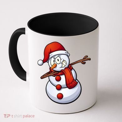 Dabbing Snowman Santa Hat Christmas Coffee Mug