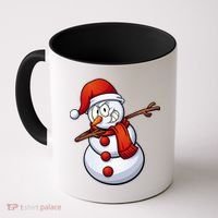 Dabbing Snowman Santa Hat Christmas Coffee Mug thumb 0