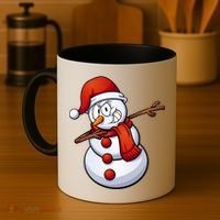 Dabbing Snowman Santa Hat Christmas Coffee Mug thumb 4