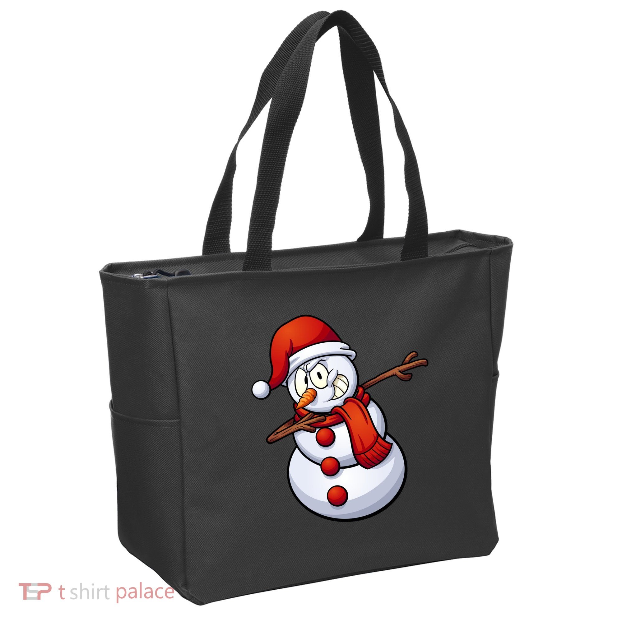 Dabbing Snowman Santa Hat Christmas Tote Bag