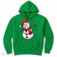 Dabbing Snowman Santa Hat Christmas Hoodie thumb 0