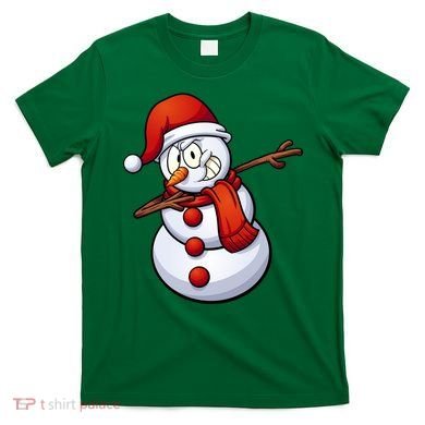 Dabbing Snowman Santa Hat Christmas T-Shirt