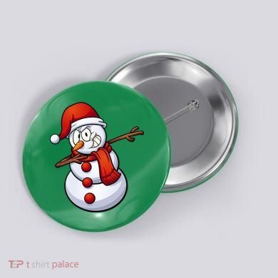 Dabbing Snowman Santa Hat Christmas Button