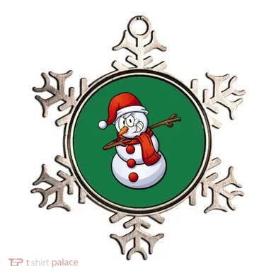 Dabbing Snowman Santa Hat Christmas Ornament