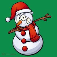 Dabbing Snowman Santa Hat Christmas Ornament thumb 1