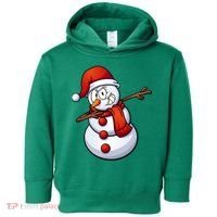 Dabbing Snowman Santa Hat Christmas Toddler Hoodie thumb 0