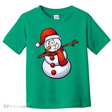 Dabbing Snowman Santa Hat Christmas Toddler T-Shirt