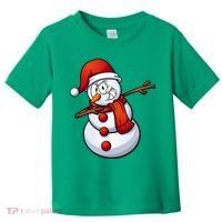 Dabbing Snowman Santa Hat Christmas Toddler T-Shirt thumb 0