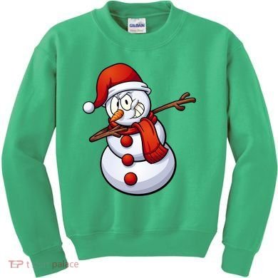 Dabbing Snowman Santa Hat Christmas Kids Sweatshirt