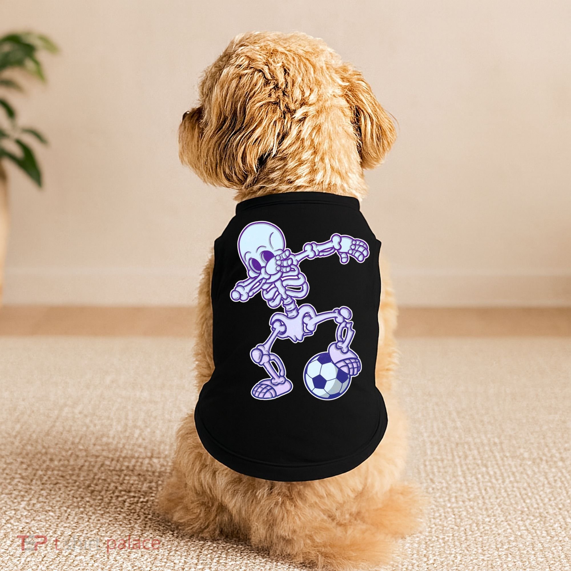 Dabbing Soccer Skeleton Doggie Tank