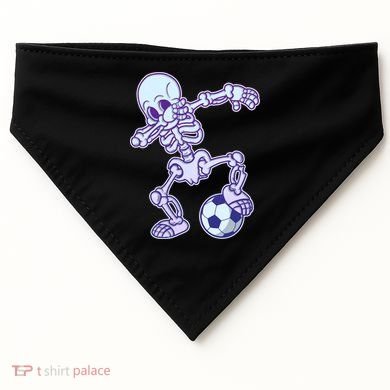 Dabbing Soccer Skeleton USA-Made Doggie Bandana