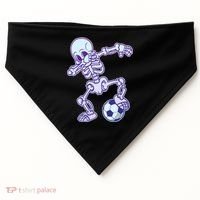 Dabbing Soccer Skeleton USA-Made Doggie Bandana thumb 0