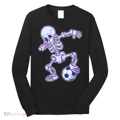 Dabbing Soccer Skeleton Long Sleeve Shirt