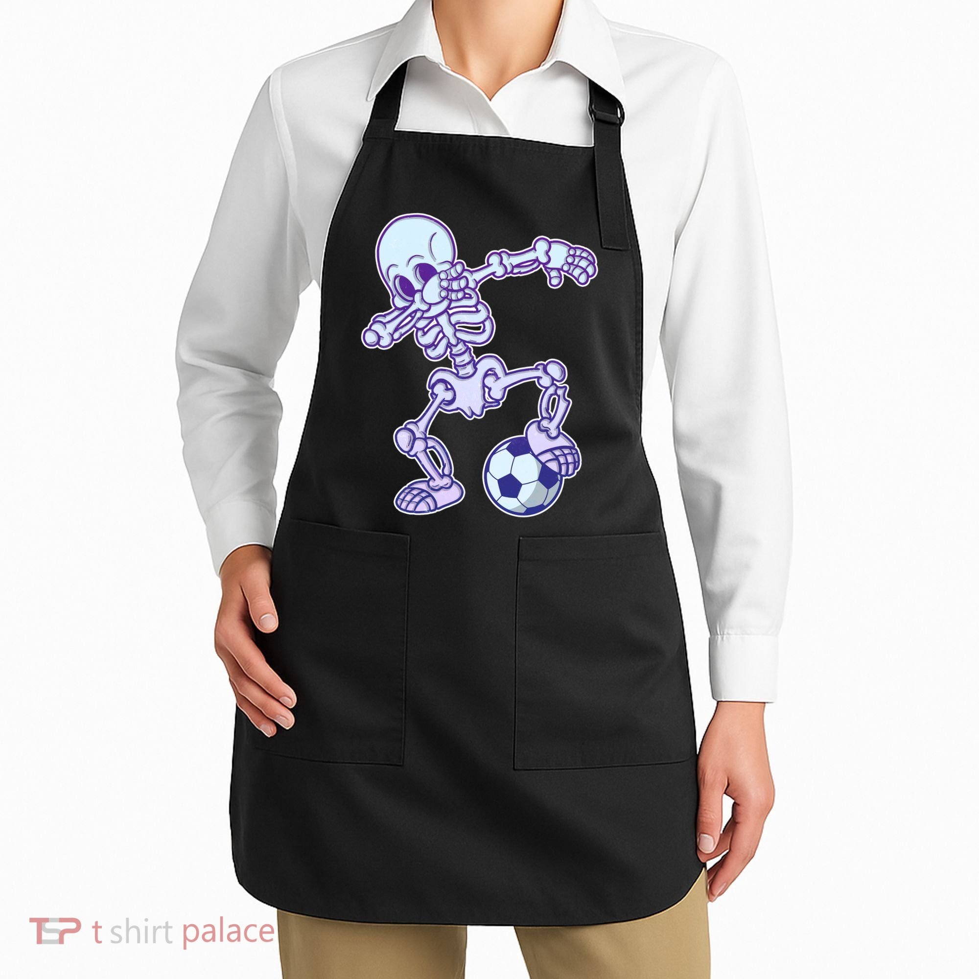 Dabbing Soccer Skeleton Apron