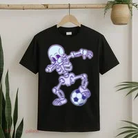 Dabbing Soccer Skeleton T-Shirt thumb 2
