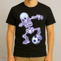 Dabbing Soccer Skeleton T-Shirt thumb 3