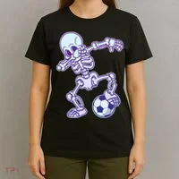 Dabbing Soccer Skeleton T-Shirt thumb 4