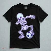 Dabbing Soccer Skeleton T-Shirt thumb 5