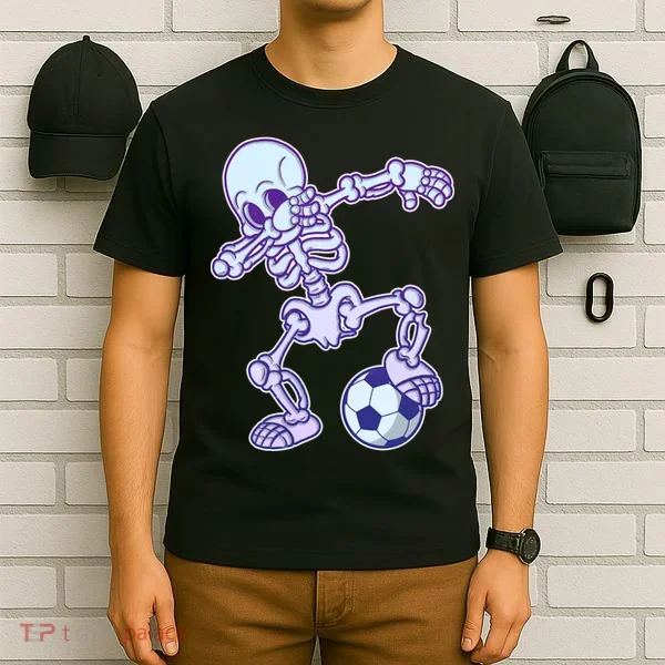 Dabbing Soccer Skeleton T-Shirt