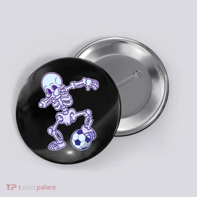 Dabbing Soccer Skeleton Button