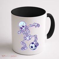 Dabbing Soccer Skeleton Coffee Mug thumb 1