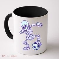 Dabbing Soccer Skeleton Coffee Mug thumb 0