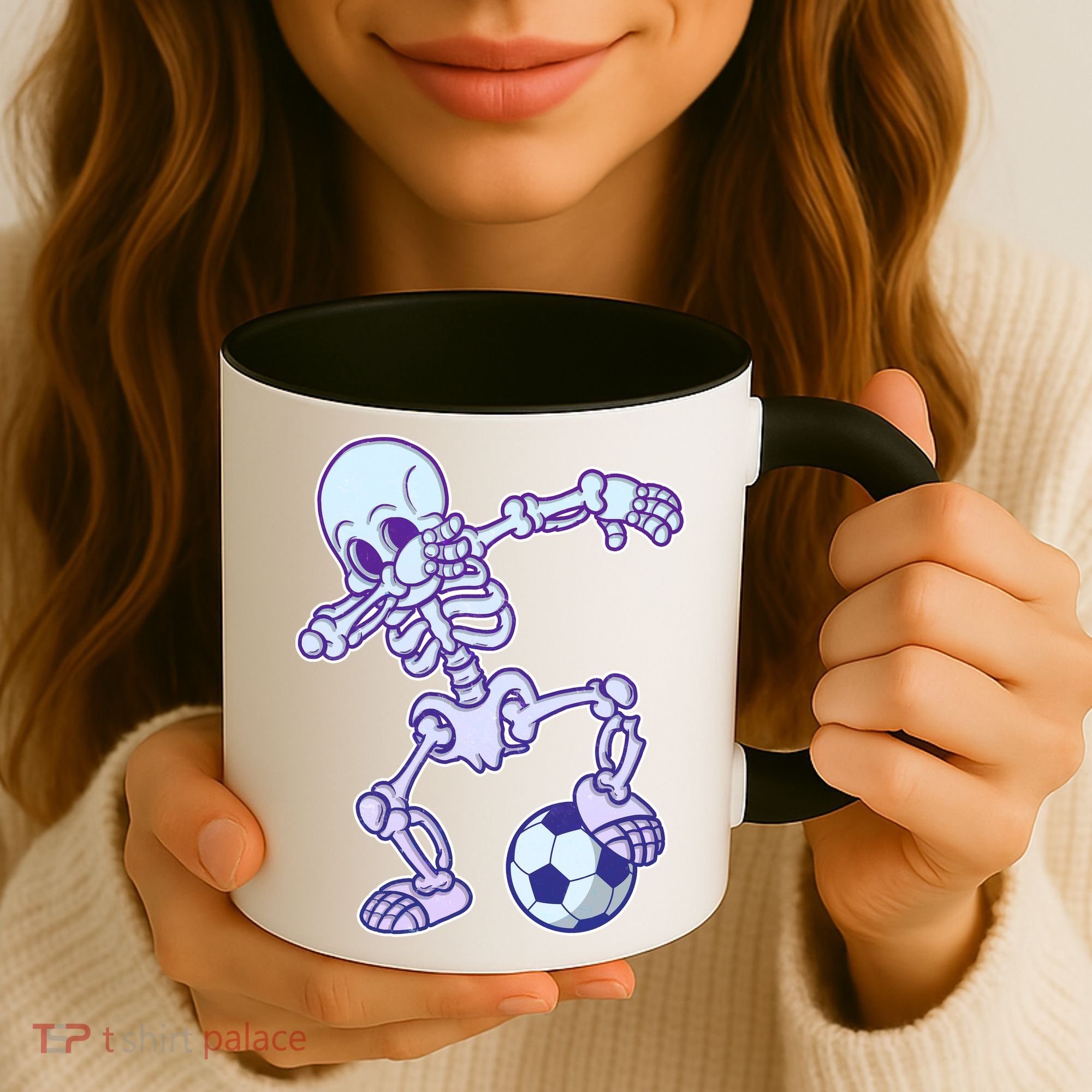 Dabbing Soccer Skeleton Coffee Mug