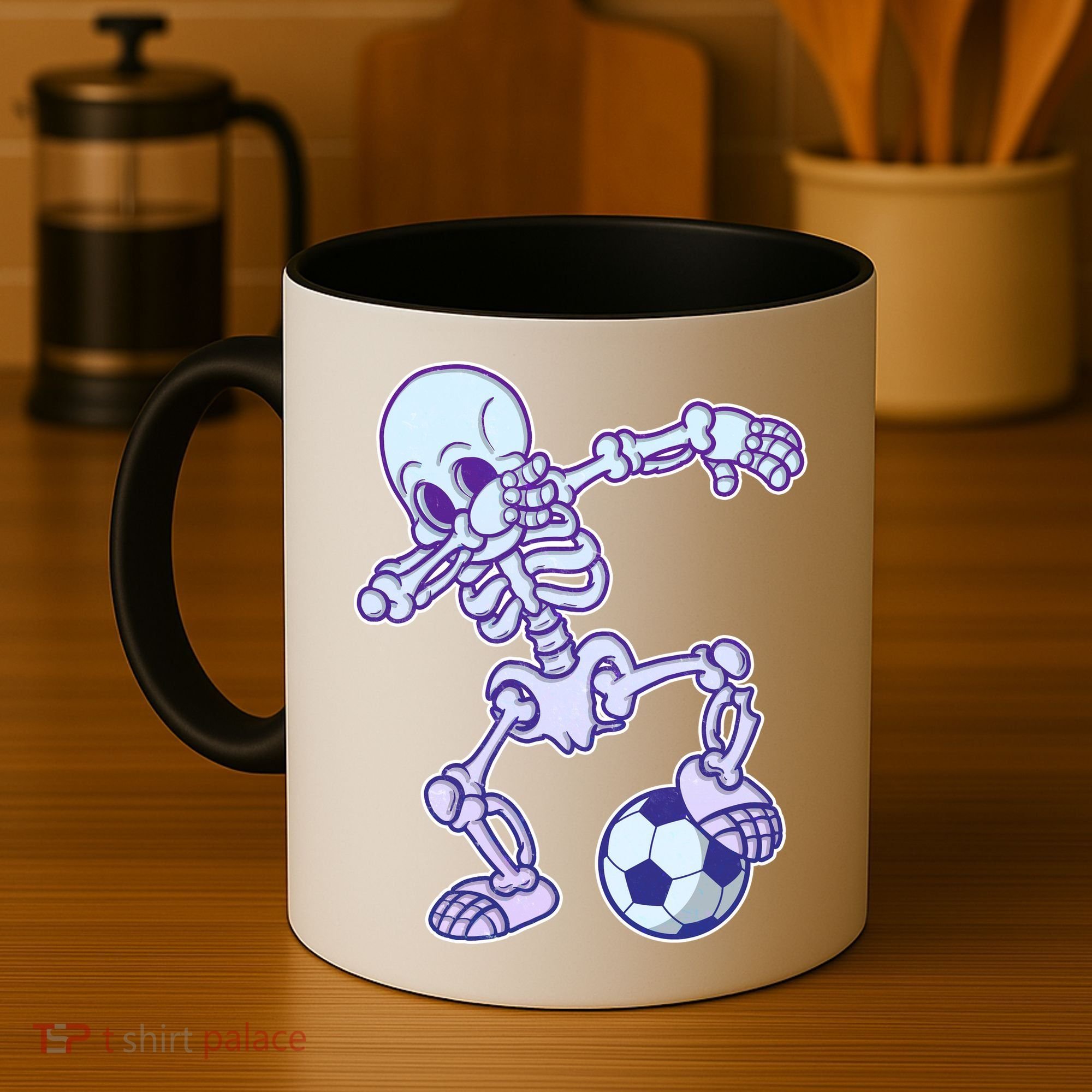 Dabbing Soccer Skeleton Coffee Mug