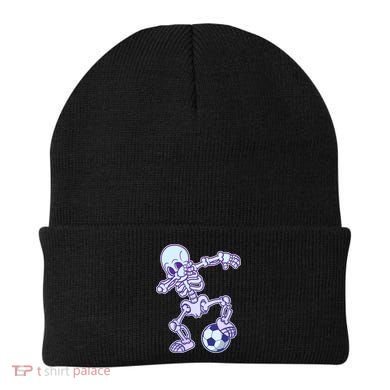 Dabbing Soccer Skeleton Beanie