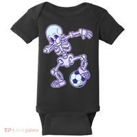 Dabbing Soccer Skeleton Baby Bodysuit thumb 0
