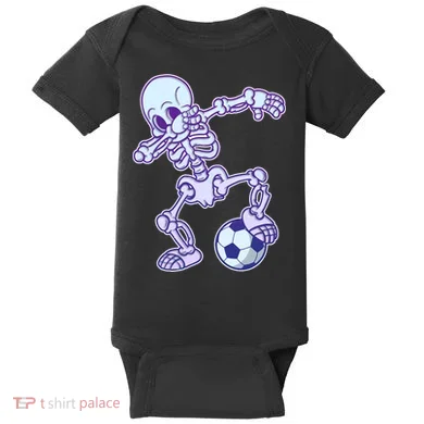 Dabbing Soccer Skeleton Baby Bodysuit