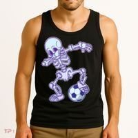 Dabbing Soccer Skeleton Tank Top thumb 3