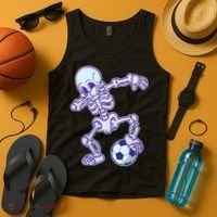 Dabbing Soccer Skeleton Tank Top thumb 4