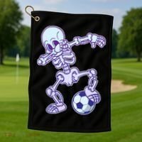 Dabbing Soccer Skeleton Golf Towel thumb 1