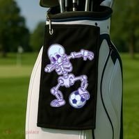 Dabbing Soccer Skeleton Golf Towel thumb 2