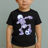 Dabbing Soccer Skeleton Toddler T-Shirt thumb 2