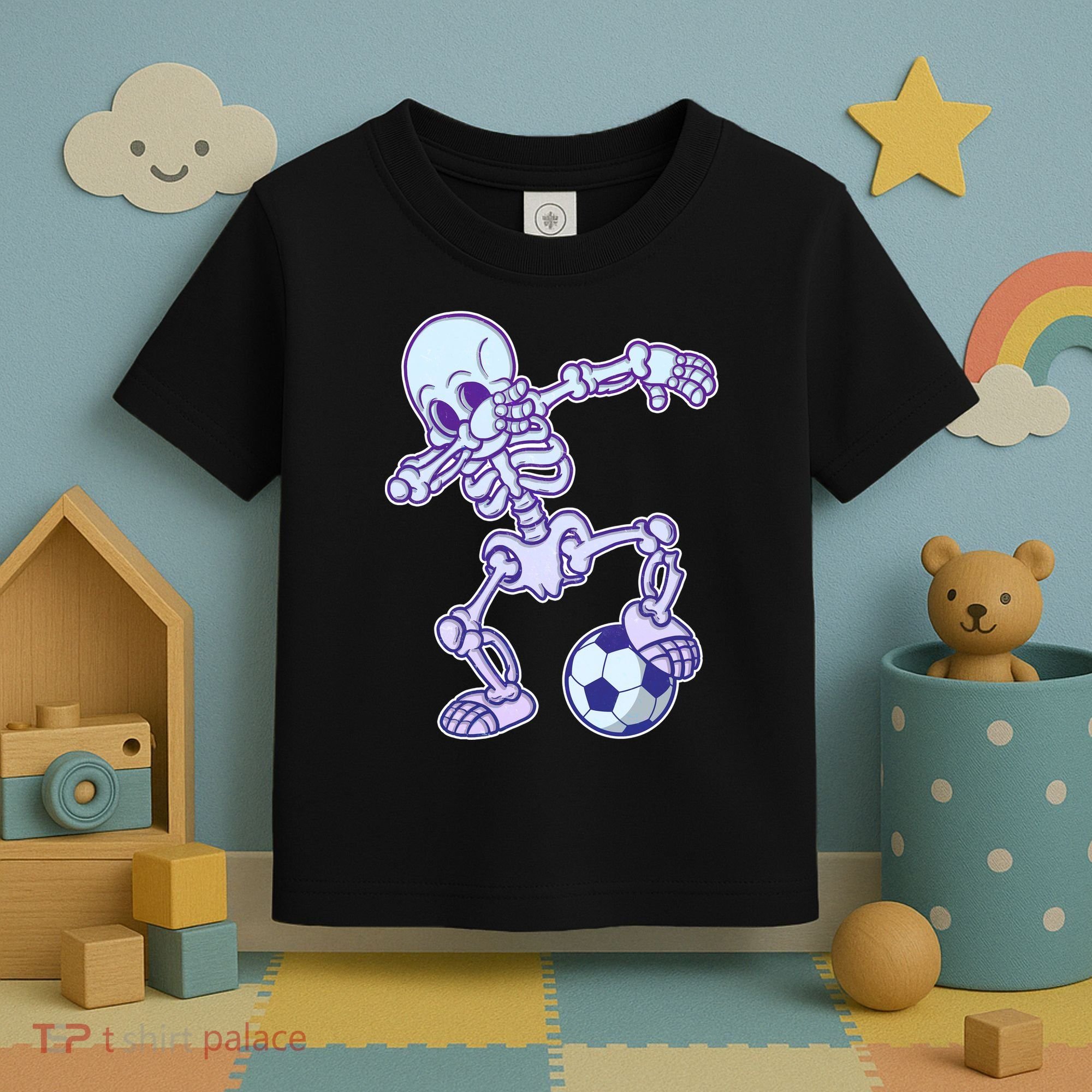 Dabbing Soccer Skeleton Toddler T-Shirt
