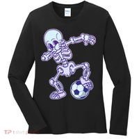 Dabbing Soccer Skeleton Women's Long Sleeve Shirt thumb 0