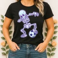 Dabbing Soccer Skeleton Women's T-Shirt thumb 2