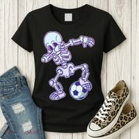 Dabbing Soccer Skeleton Women's T-Shirt thumb 3