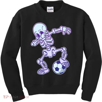 Dabbing Soccer Skeleton Kids Sweatshirt