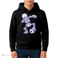 Dabbing Soccer Skeleton Kids Hoodie thumb 4
